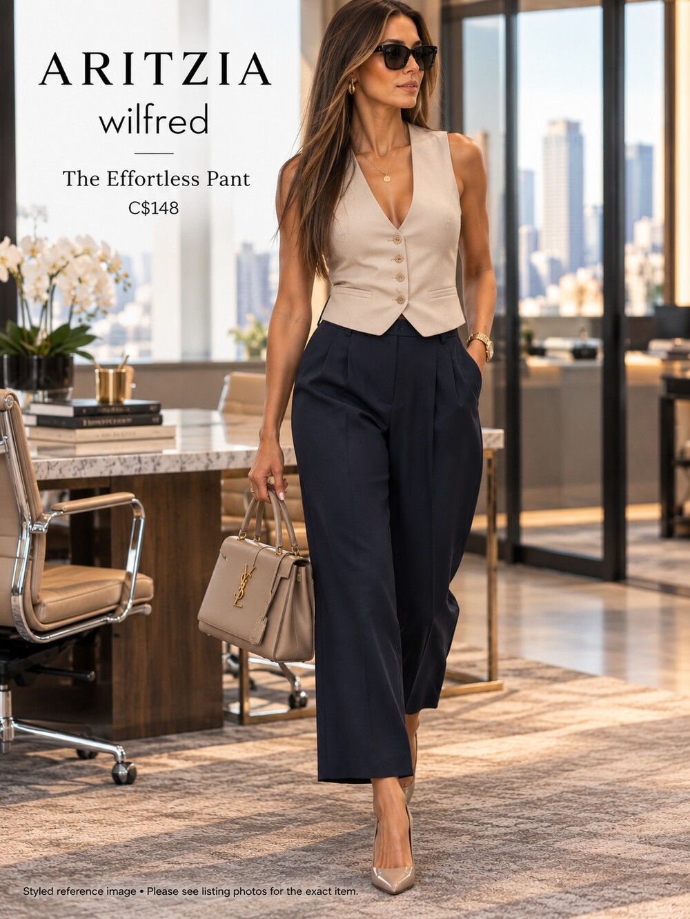 Iconic Effortless Pant Tailored Wide-Leg Trousers  Size  2 NWOT Perfect